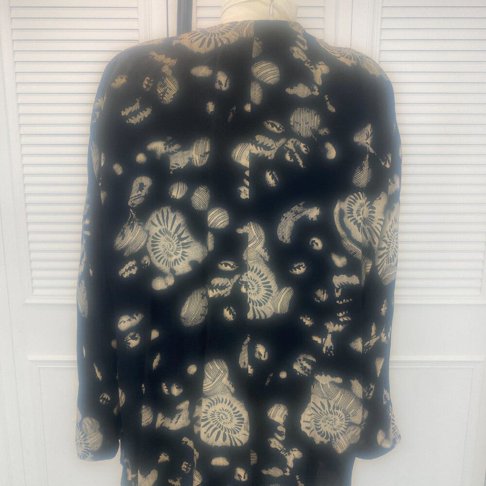 Vintage 90s Nautilus Black and Rust Carole Little Jacket Size L beaded tassels - Picture 4 of 10